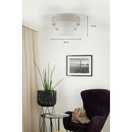 Brilagi - Stropna svjetiljka ALASKA LUNETA 1xE27/15W/230V pr. 45 cm siva/krem
