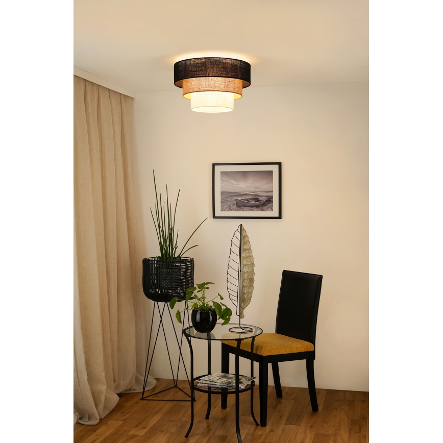 Brilagi - Stropna svjetiljka ASPEN LUNETA 1xE27/15W/230V pr. 45 cm crna/bež/krem