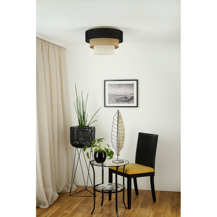 Brilagi - Stropna svjetiljka ASPEN LUNETA 1xE27/15W/230V pr. 45 cm crna/bež/krem