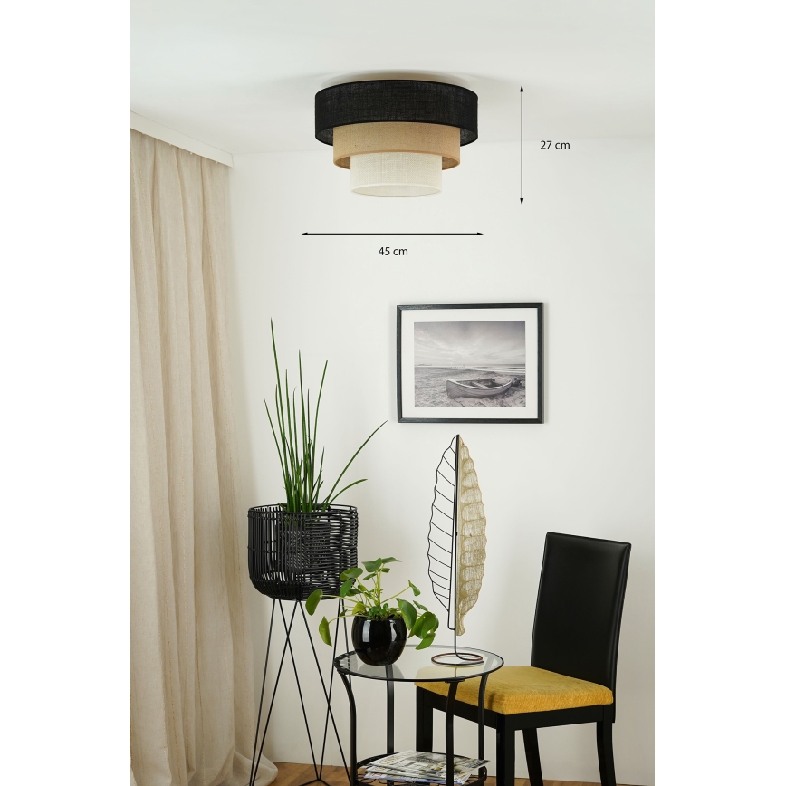Brilagi - Stropna svjetiljka ASPEN LUNETA 1xE27/15W/230V pr. 45 cm crna/bež/krem