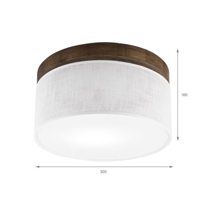 Brilagi - Stropna svjetiljka BELLADONNA 1xE27/15W/230V pr. 30 cm bijela/hrast