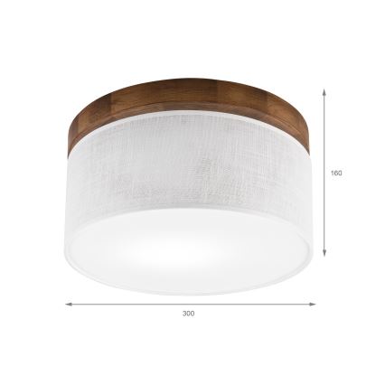 Brilagi - Stropna svjetiljka BELLADONNA 1xE27/15W/230V pr. 30 cm bijela/hrast trešnja