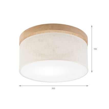 Brilagi - Stropna svjetiljka BELLADONNA 1xE27/15W/230V pr. 30 cm krem/hrast