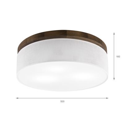 Brilagi - Stropna svjetiljka BELLADONNA 3xE27/15W/230V pr. 50 cm bijela/hrast