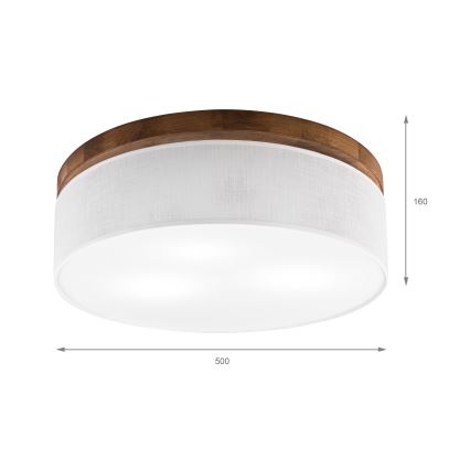 Brilagi - Stropna svjetiljka BELLADONNA 3xE27/15W/230V pr. 50 cm bijela/hrast trešnja