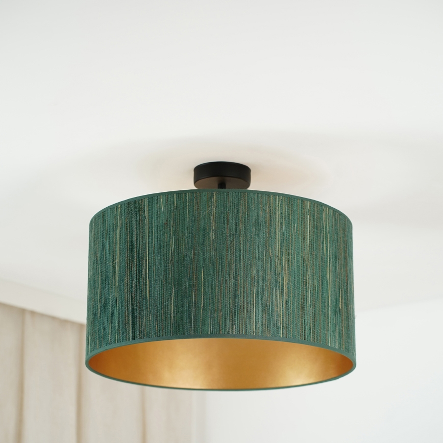 Brilagi - Stropna lampa BOSTON ROLLER 1xE27/15W/230V promjer 45 cm slama zelena/zlatna