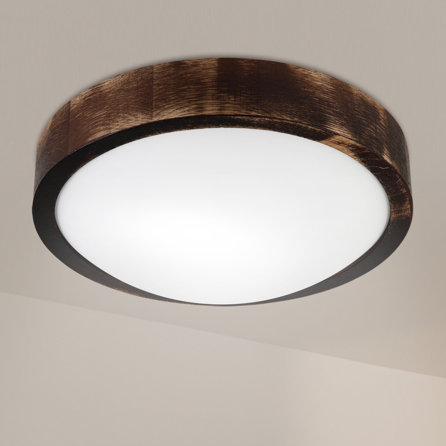 Brilagi - Stropna svjetiljka CARVALHO SLIM SMOKEY 1xE27/60W/230V hrast Ø 27,5 cm