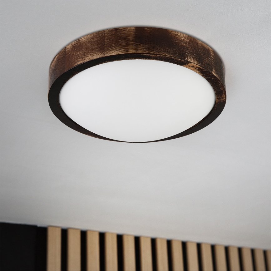 Brilagi - Stropna svjetiljka CARVALHO SLIM SMOKEY 1xE27/60W/230V hrast Ø 27,5 cm