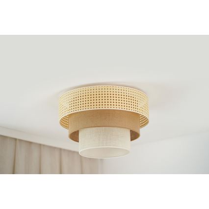 Brilagi - Stropna svjetiljka CEDAR LUNETA 1xE27/15W/230V pr. 45 cm bež/smeđa/krem