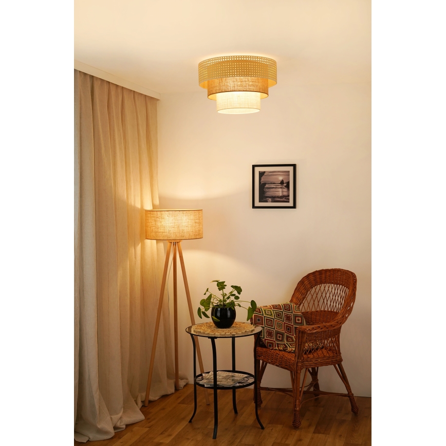 Brilagi - Stropna svjetiljka CEDAR LUNETA 1xE27/15W/230V pr. 45 cm bež/smeđa/krem