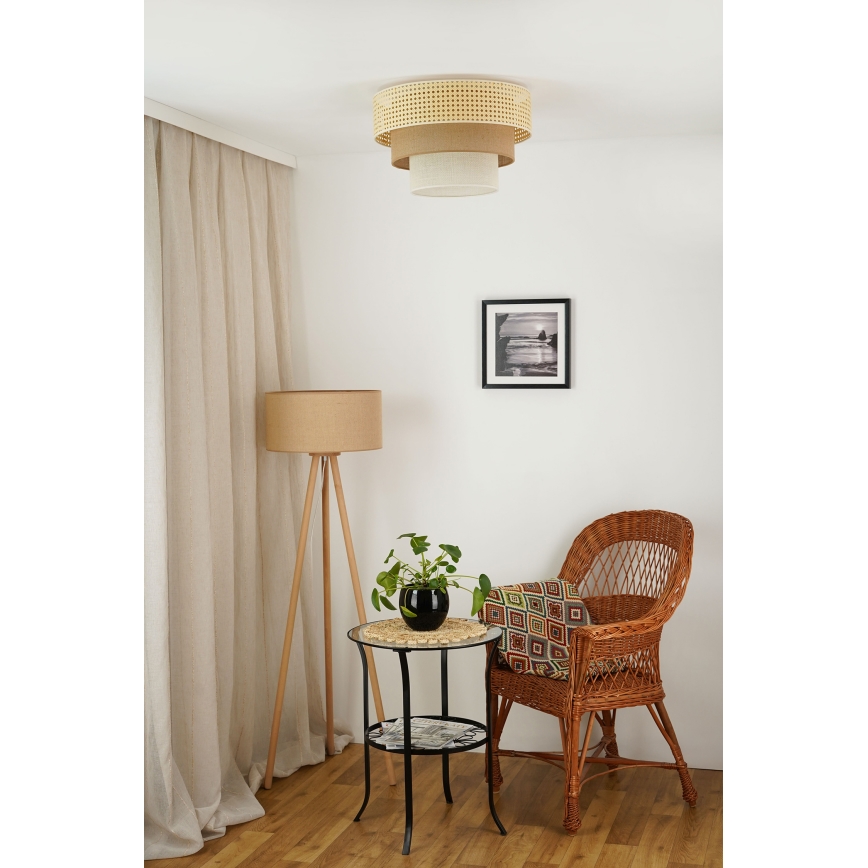 Brilagi - Stropna svjetiljka CEDAR LUNETA 1xE27/15W/230V pr. 45 cm bež/smeđa/krem