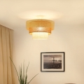 BRILAGI - Stropna svjetiljka CEDAR LUNETA 1xE27/15W/230V promjer 45 cm ratan/smeđa/krem