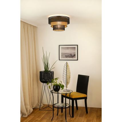 Brilagi - Stropna svjetiljka DAKOTA LUNETA 1xE27/15W/230V pr. 45 cm crna/bež