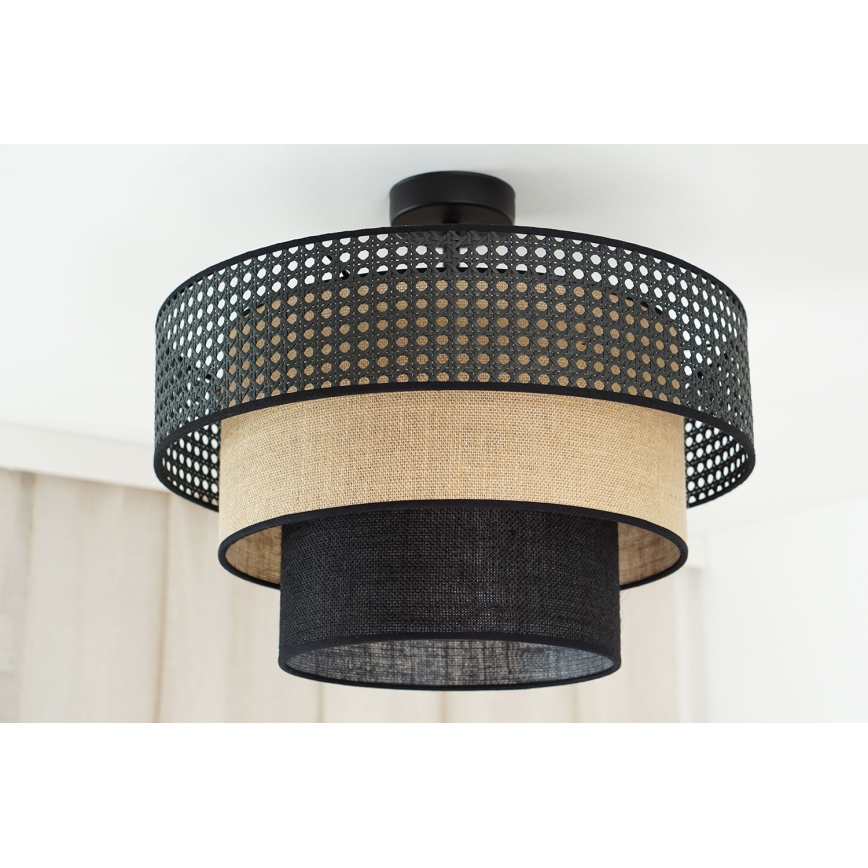 Brilagi - Stropna svjetiljka DAKOTA LUNETA 1xE27/15W/230V promjer 45 cm crna/ratana