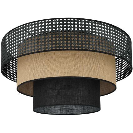 Brilagi - Stropna svjetiljka DAKOTA LUNETA 1xE27/15W/230V promjer 45 cm crna/ratan