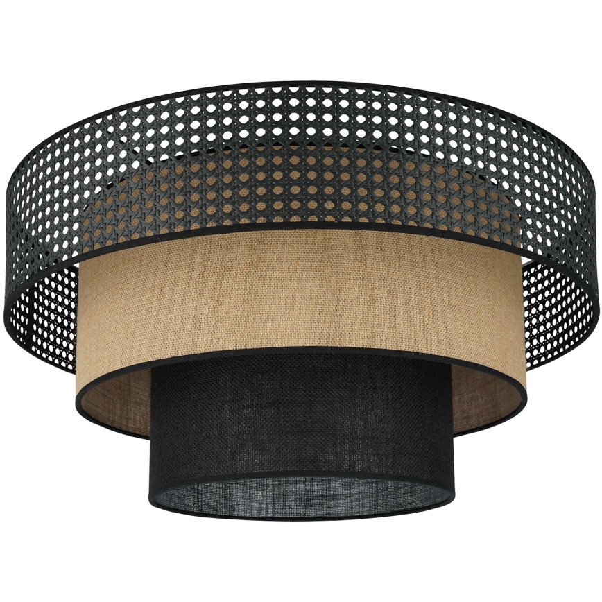 Brilagi - Stropna svjetiljka DAKOTA LUNETA 1xE27/15W/230V promjer 45 cm crna/ratan