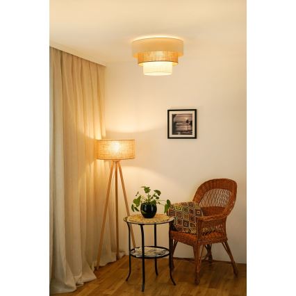 Brilagi - Stropna svjetiljka DENVER LUNETA 1xE27/15W/230V pr. 45 cm bež/smeđa/krem