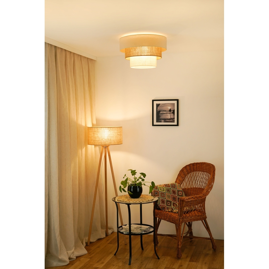 Brilagi - Stropna svjetiljka DENVER LUNETA 1xE27/15W/230V pr. 45 cm bež/smeđa/krem