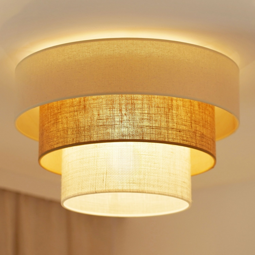 Brilagi - Stropna svjetiljka DENVER LUNETA 1xE27/15W/230V pr. 45 cm bež/smeđa/krem