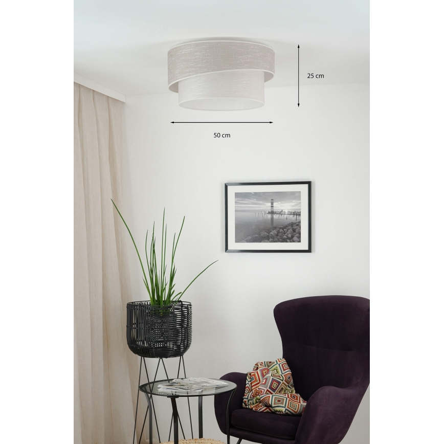 Brilagi - Stropna svjetiljka DOVER SHINE 1xE27/15W/230V pr. 50 cm siva/krem
