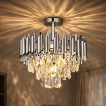 Brilagi - Stropna svjetiljka ECLIPSE za površinsku montažu, 5 x E14/10W/230V, Ø 38 cm, srebrna