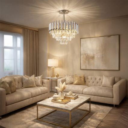 Brilagi - Stropna svjetiljka ECLIPSE za površinsku montažu, 5 x E14/10W/230V, Ø 38 cm, srebrna