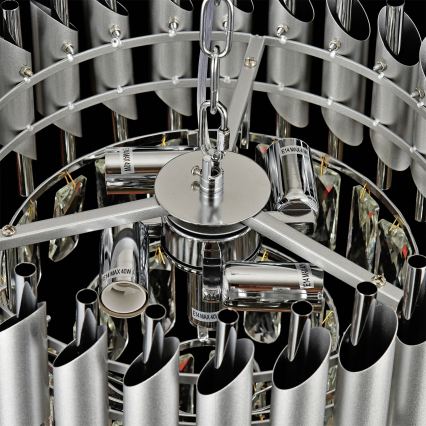 Brilagi - Stropna svjetiljka ECLIPSE za površinsku montažu, 5 x E14/10W/230V, Ø 38 cm, srebrna