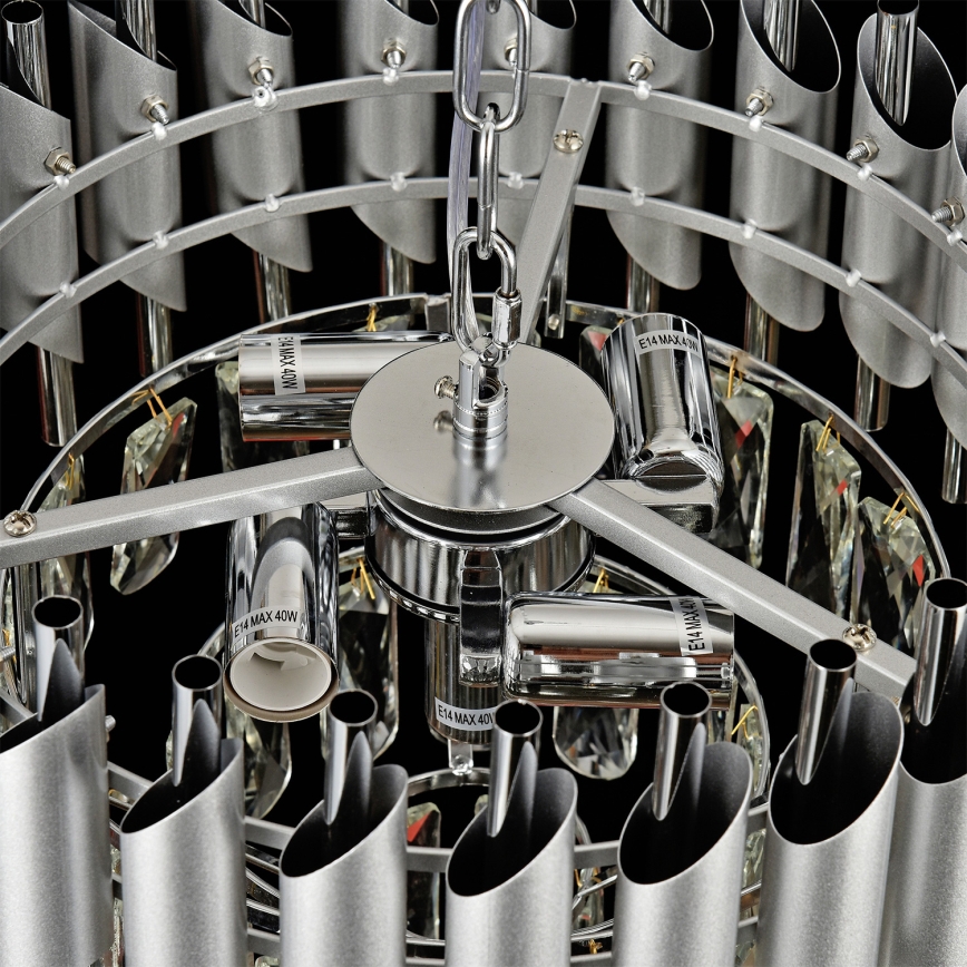 Brilagi - Stropna svjetiljka ECLIPSE za površinsku montažu, 5 x E14/10W/230V, Ø 38 cm, srebrna