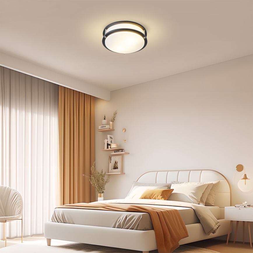 Brilagi - Stropna svjetiljka ELARO 2xE27/40W/230V, promjer 26 cm, crna