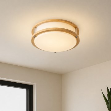 Brilagi - Stropna svjetiljka ELARO 2xE27/40W/230V Ø 26 cm, drveni dekor