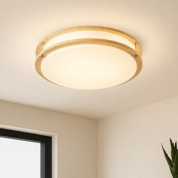 Brilagi - Stropna svjetiljka ELARO 4xE27/40W/230V, promjer 41 cm, drveni dekor