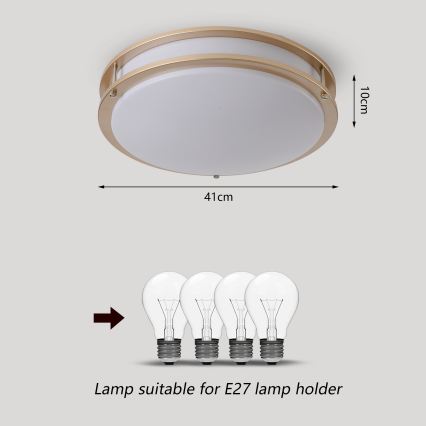 Brilagi - Stropna svjetiljka ELARO 4xE27/40W/230V promjer 41 cm zlatna