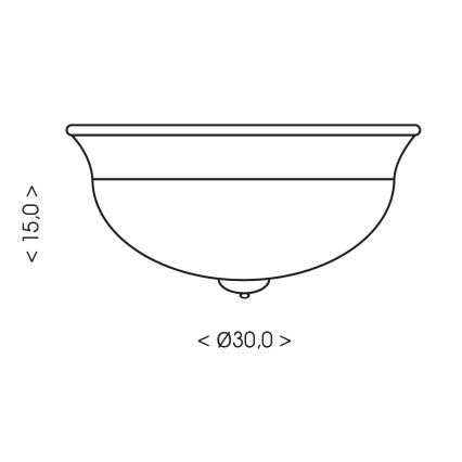 Brilagi - Stropna svjetiljka FRESCO 2xE27/40W/230V Ø 30 cm bakrena