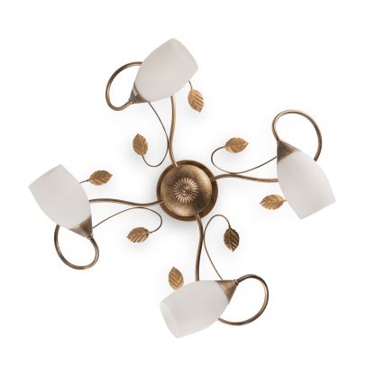 BRILAGI - Stropna svjetiljka GRACE 4xE27/40W/230V Ø 68 cm patina/bakrena