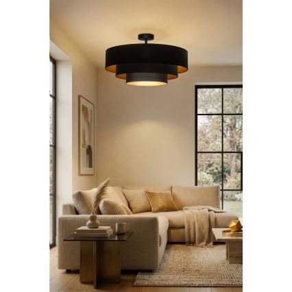 Brilagi - Stropna svjetiljka LUNETA 3xE27/60W/230V Ø 80 cm crna/zlatna
