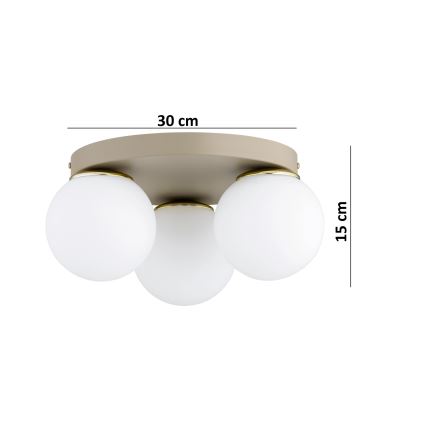 Brilagi - Stropna svjetiljka MILO ECRU 3xE27/60W/230V Ø 35 cm bež/zlatna