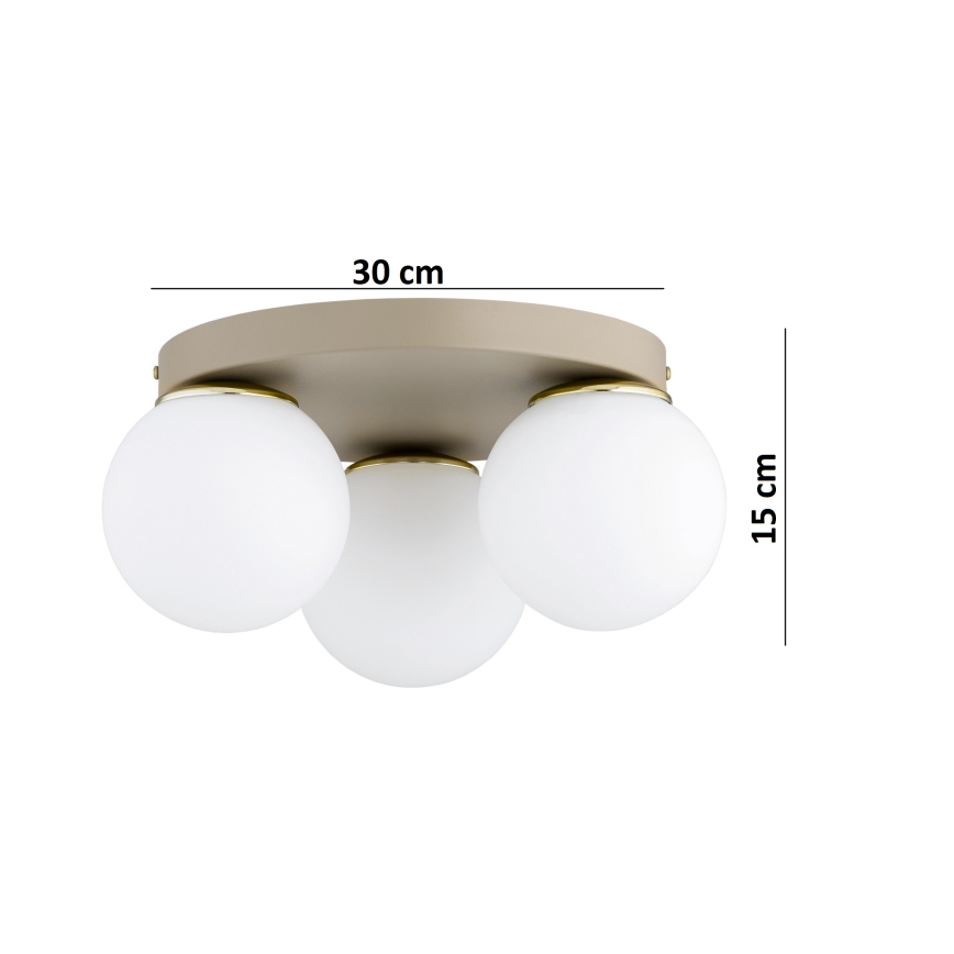 Brilagi - Stropna svjetiljka MILO ECRU 3xE27/60W/230V Ø 35 cm bež/zlatna