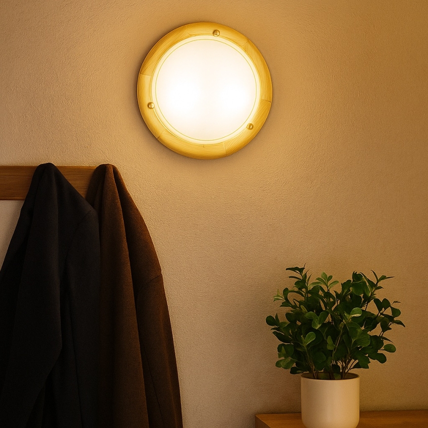 Brilagi - Stropna svjetiljka ORBIS 1xE27/60W/230V prom. 30 cm borovina