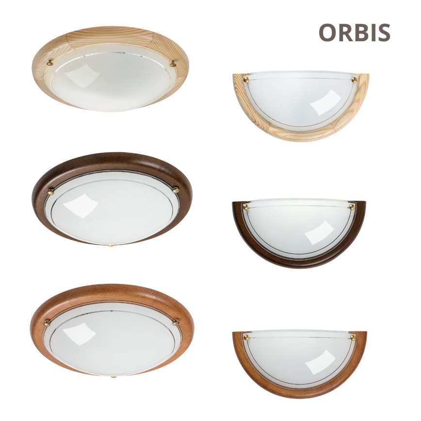Brilagi - Stropna svjetiljka ORBIS 1xE27/60W/230V Ø 30 cm borovina