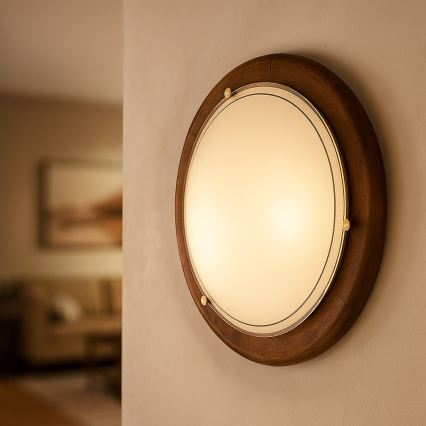 Brilagi - Stropna svjetiljka ORBIS 2xE27/60W/230V, promjer 38 cm, borovina