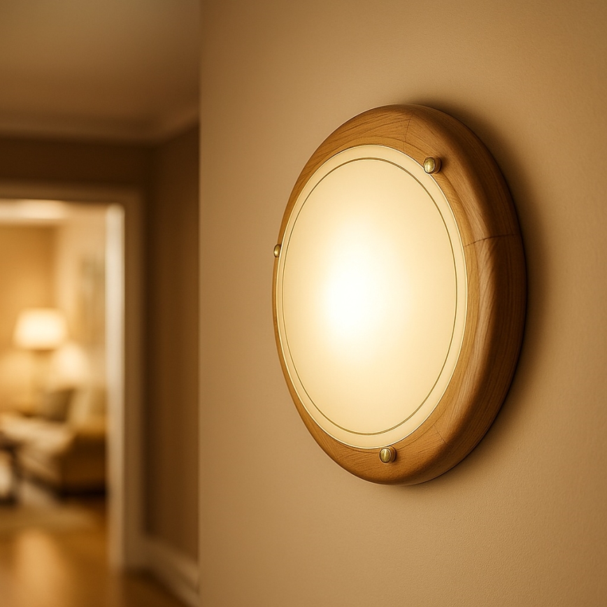 Brilagi - Stropna svjetiljka ORBIS 2xE27/60W/230V Ø 38 cm borovina