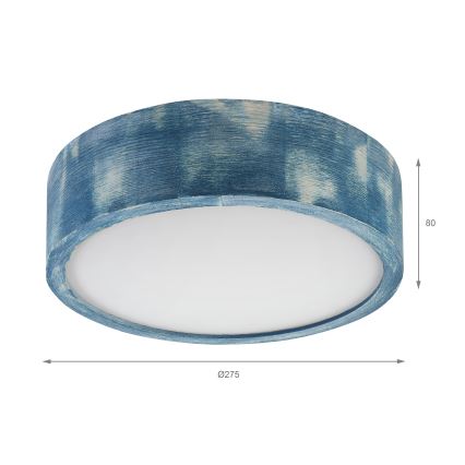 Brilagi - Stropna svjetiljka PINO 1xE27/15W/230V borovina/plava, promjer 27,5 cm