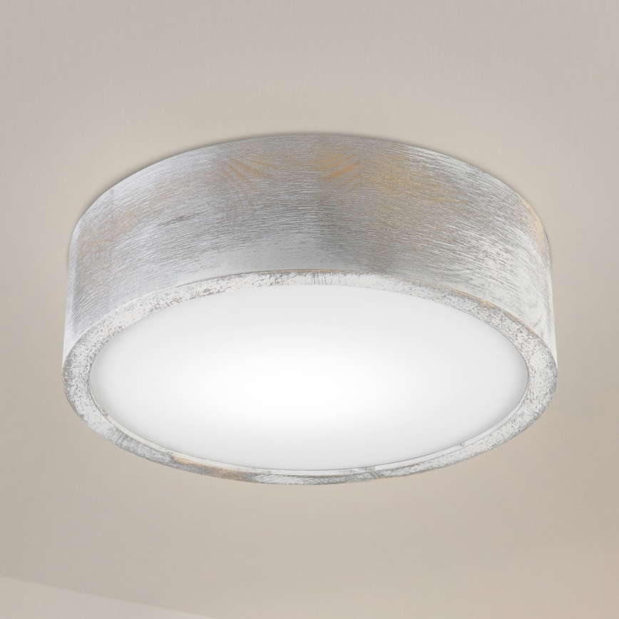Brilagi - Stropna svjetiljka PINO 1xE27/15W/230V borovina/srebrna Ø 27,5 cm