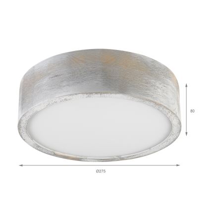Brilagi - Stropna svjetiljka PINO 1xE27/15W/230V borovina/srebrna Ø 27,5 cm