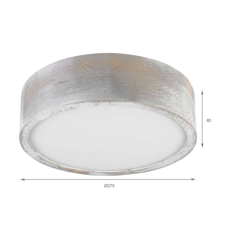 Brilagi - Stropna svjetiljka PINO 1xE27/15W/230V borovina/srebrna Ø 27,5 cm