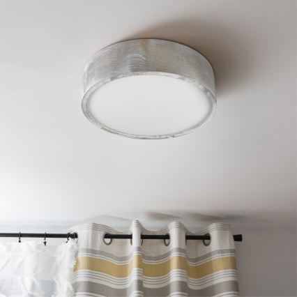 Brilagi - Stropna svjetiljka PINO 2xE27/15W/230V borovina/srebrna Ø 37,5 cm