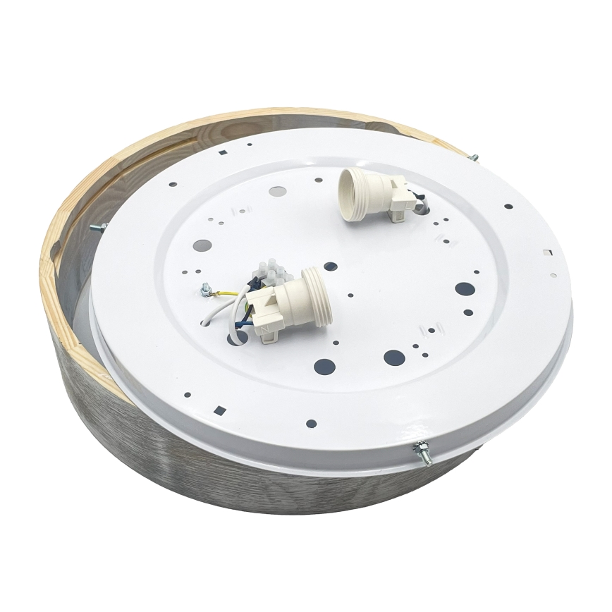 Brilagi - Stropna svjetiljka PINO 2xE27/15W/230V borovina/srebrna Ø 37,5 cm