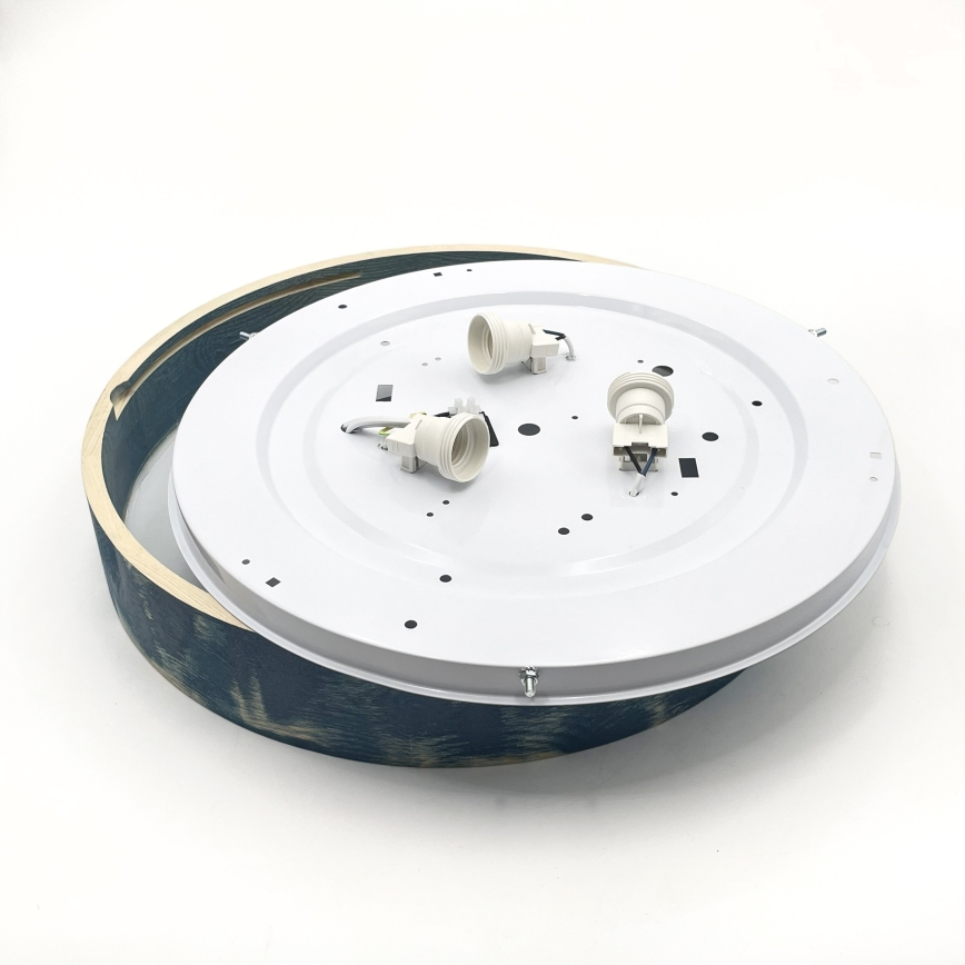 Brilagi - Stropna svjetiljka PINO 3xE27/15W/230V borovina/plava Ø 47,5 cm