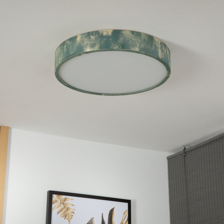 Brilagi - Stropna svjetiljka PINO 3xE27/15W/230V borovina/zelena pr. 47,5 cm