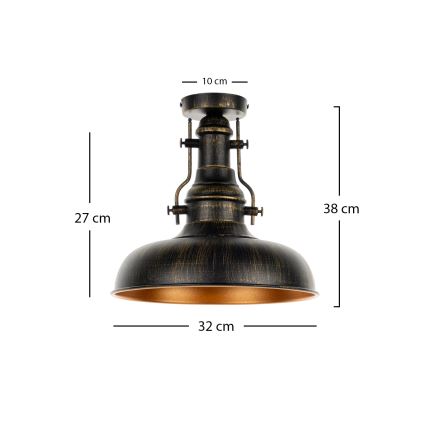 BRILAGI - Stropna svjetiljka PYRONIC 1xE27/40W/230V promjer 32 cm brončana/patina